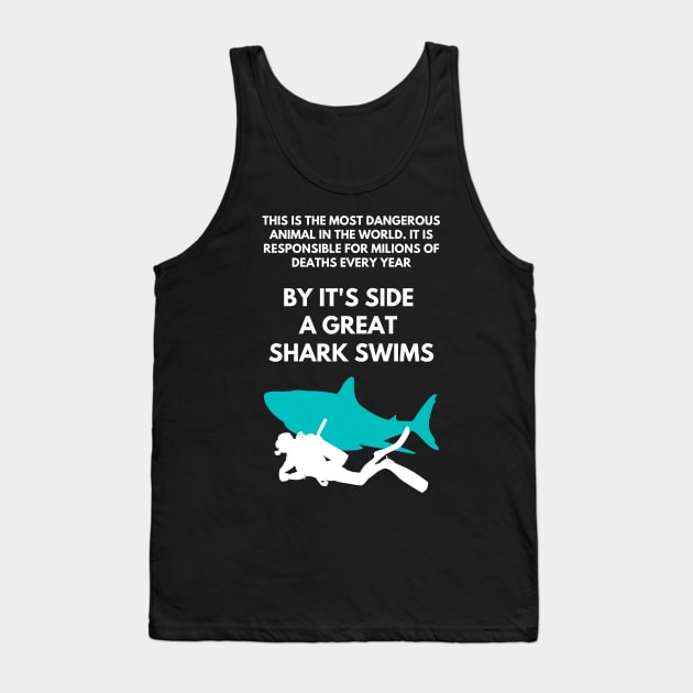 Best Funny Scuba Diving Themed Gift Idea Tank Top by MadArting1557